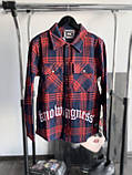 Чоловіча картата байкова сорочка M647 червона М, фото 8