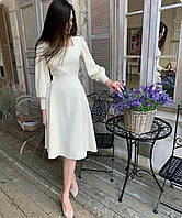 Белое платье с квадратным вырезом 36-70 размер 42