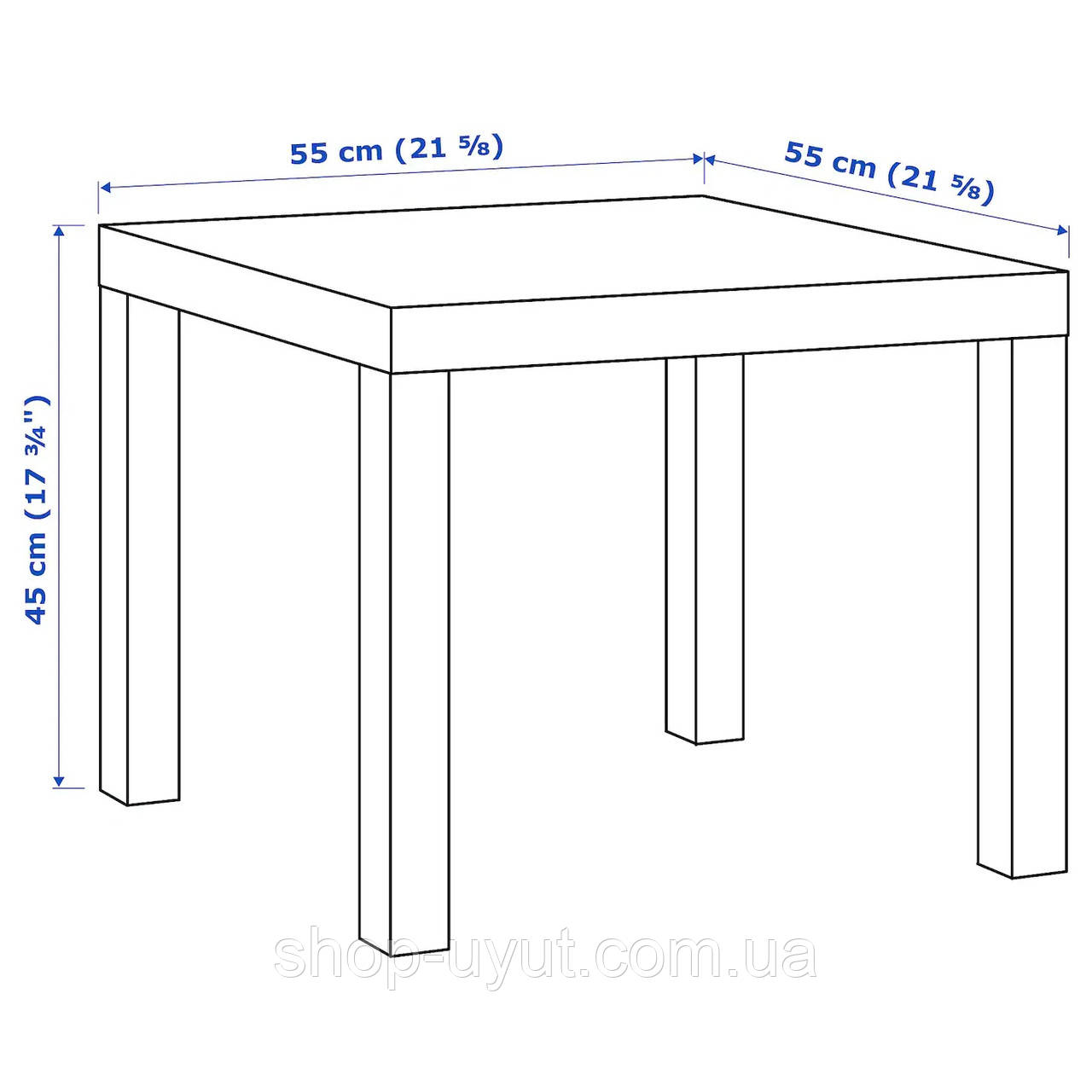 Стильный журнальный столик IKEA LACK 55x55 см белый квадратный кофейный прикроватный стол ИКЕА ЛАКК - фото 7 - id-p1249381245