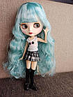 Лялька Блайз Blyth блакитне хвилясте волосся + 10 пар пензлів + одяг, взуття та вушка, фото 8