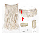 Волосся на заколках штучне накладне хвилясте блонд треси (5ZAK-W613), фото 2