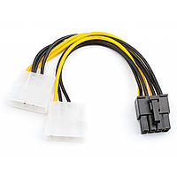 Перехідник живлення Molex PCIe (8 pin)->2x Molex 0.15 m Atcom (8604) чорно-жовтий ()