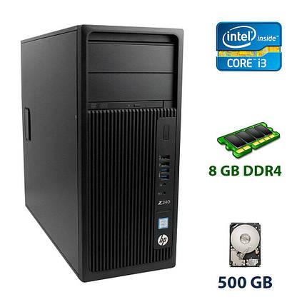 HP Z240 Workstation / Intel Core i3-6300 (2 (4) ядра по 3.8 GHz) / 8 GB DDR4 / 500 GB HDD / DVD-RW, фото 2