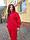 Худі жіноче оверсайз утеплене червоне, фото 3