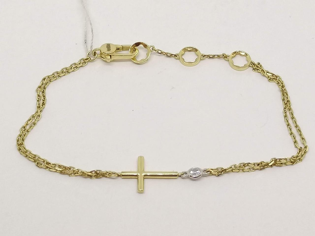 Золотий браслет з фіанітамі. 700151\1-БР.ЕВРО 19,5, фото 1