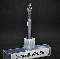 Фреза спіральна компресійна HW: D=6 I=22 I1=8 d=6 L=60 Z=1+1