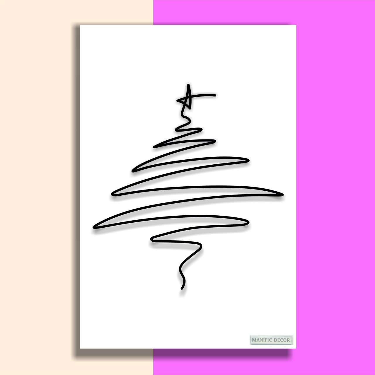 Картина на холсті інтер'єрна абстрактна настінна арт панно Manific Decor "Christmas tree/ Ялинка"