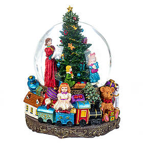 Скляна новорічна куля зі снігом "Новорічна" (6002-010)