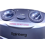 Керамічний тепловентилятор Rainberg RB-168 сірий 1500W, електричний нагрівач для офісу, фото 8