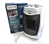 Керамічний тепловентилятор Rainberg RB-168 сірий 1500W, електричний нагрівач для офісу, фото 3