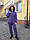 Худі жіноче оверсайз утеплене фіолетове, фото 3