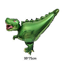 Фольгированный шар Динозавр Тираннозавр 99х75см (38") | Зеленый