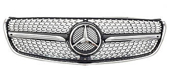 Решітка радіатора Mercedes w447 V-Class стиль AMG Diamond (срібло)