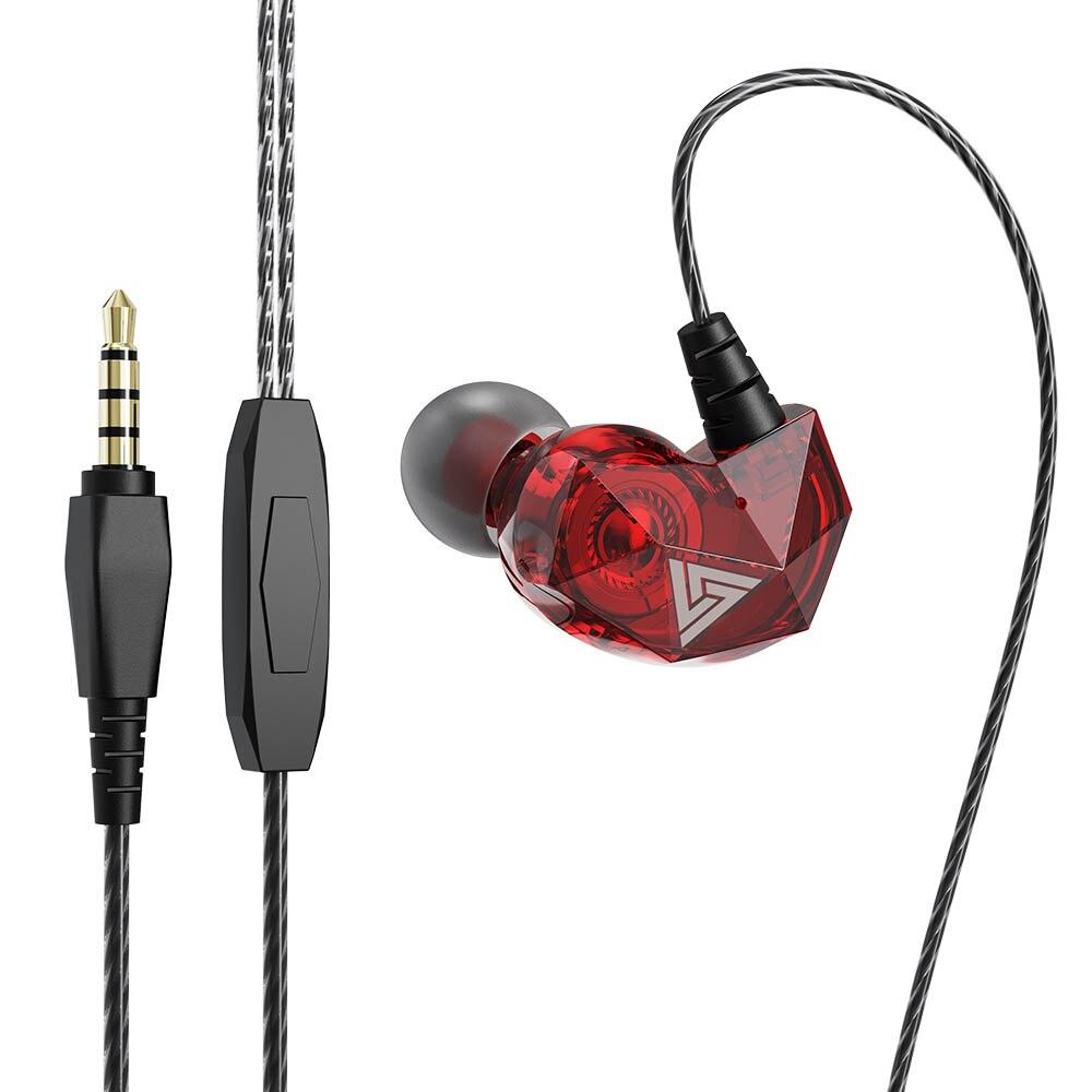 Навушники дротові QKZ АK2 Mic однодрайверні динамічні з гарнітурою Original Червоний