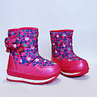 Дитячі зимові чобітки - дутики ТомМ для дівчаток, теплі рожеві черевички р 27, фото 9