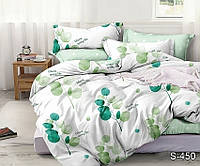 2-х спальный комплект постельного белья, сатин люкс,постельное белье с цветами с компаньоном S450