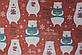 Папір крафт розмір 1 метр 70 см для упаковки новорічного подарунка червона з малюнком ведмедика 1 шт, фото 2