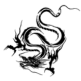 Наклейка на автомобіль 3D 50cm дракон білий, фото 8