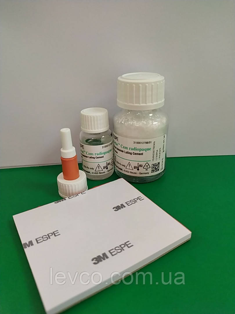 КЕТАС СЕМ (КЕТАК ЦЕМ) КЕТАК-ЦЕМ ЗЕЛЕНИЙ СКЛОІОНОМЕРНИЙ ЦЕМЕНТ ДЛЯ ФІКСАЦІЇ 3М-ЕСПЕ 33 ГР ПОРОШКУ І РІДИНИ 12МЛ, фото 1