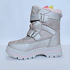 Зимові термо чобітки Те М дівчаткам, р 27 устілка 17,2 см Срібні дитячі термо черевики, фото 5