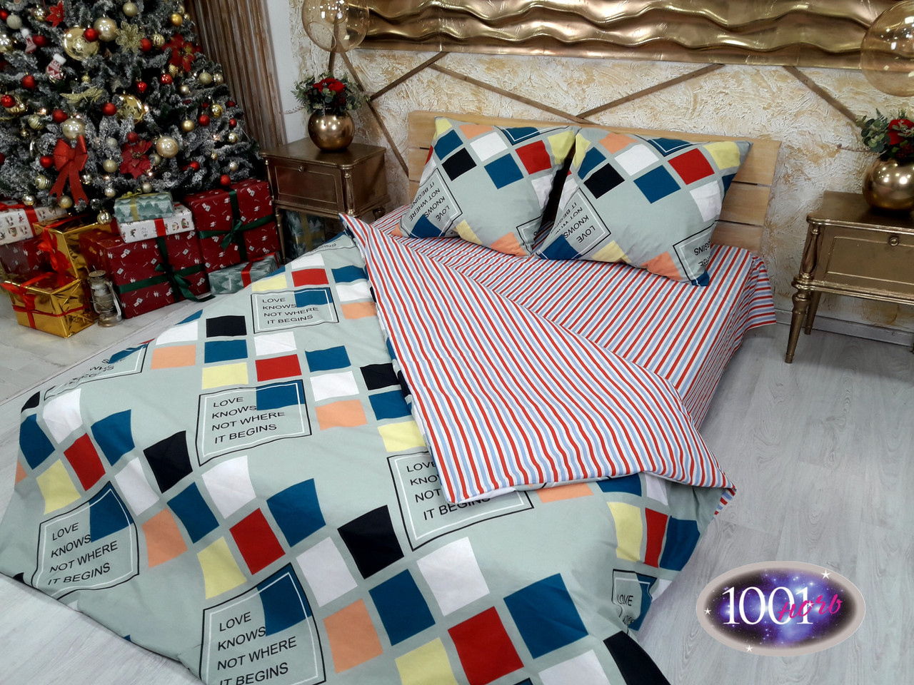 Набір постільної білизни Бязь Голд Люкс Дуєт №бл76 Полуторний 150х220