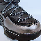 Зимові чоботи-сноубутси Том М для дівчинки, р 36, устілка 23,5 см Чорні термо дутики підліткам, фото 5