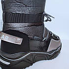 Зимові чоботи-сноубутси Том М для дівчинки, р 36, устілка 23,5 см Чорні термо дутики підліткам, фото 6