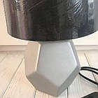 Настільна лампа керамічна Е14, H-28 см, з чорним тканинним абажуром, фото 3