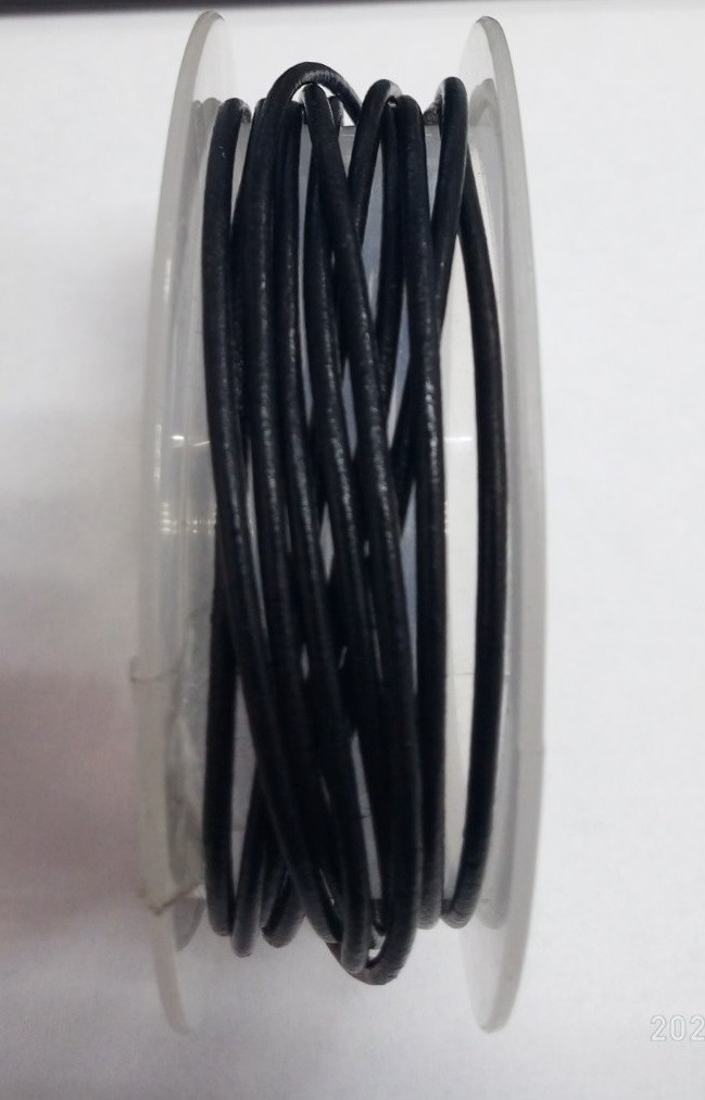 Шкіра кругла гладка чорна, 2мм, фото 1