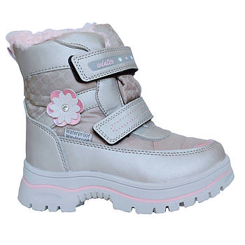 Зимові термошкарпетки від Том М дівчаткам, р 27 устілка 17,2 см Срібні дитячі термо черевики