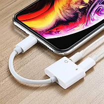 Перехідник адаптер Lightning - 3.5 мм навушники + зарядка Lightning Alitek 2 в 1, фото 3