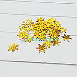 Паєтки СНІЖИНКИ, золото, 25 мм, 5 м, фото 2