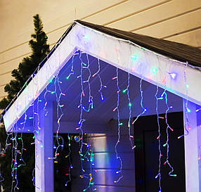 Гірлянда Бахрома на прозорому проводі 3 x 0.6 м різнокольорове світло