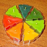 Воскова чайна свічка Ялинка в пластиковому прозорому контейнері; натуральний бджолиний віск, фото 7