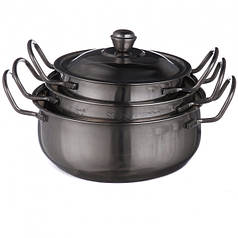 Набор кастрюль с крышками A-plus 0931 Belly 6 предметов Steel