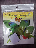 Набір метеликів зелені 12 шт., фото 2