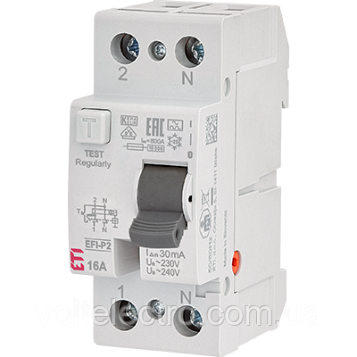 Реле диференціальне (УЗО) EFI6-P2 A 63/0.03