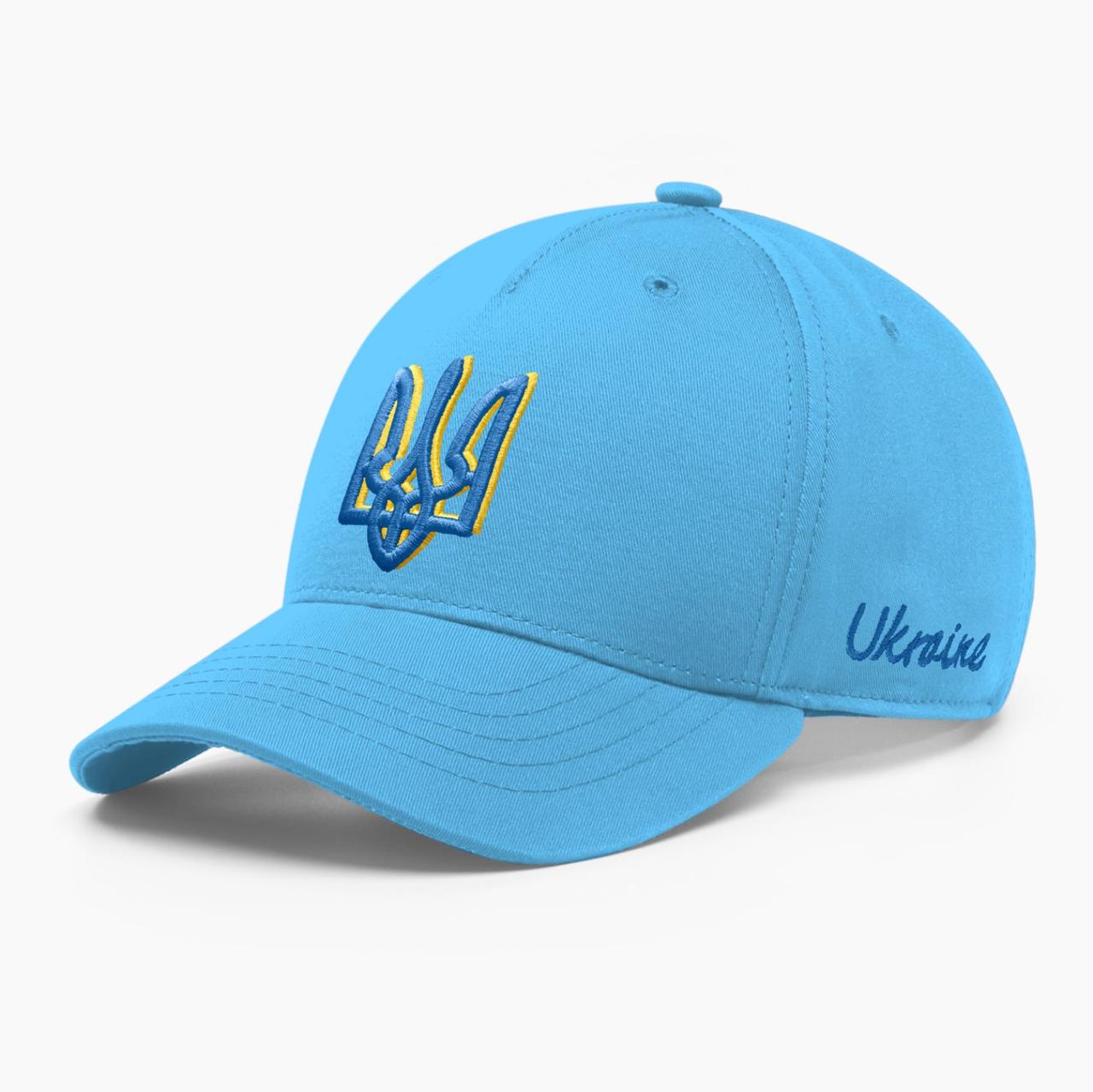 Кепка бейсболка чоловіча INAL з гербом України S / 53-54 Блакитний 217153