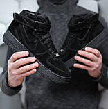 Зимові кросівки Nike Air Force чоловічі чорне хутро, фото 5