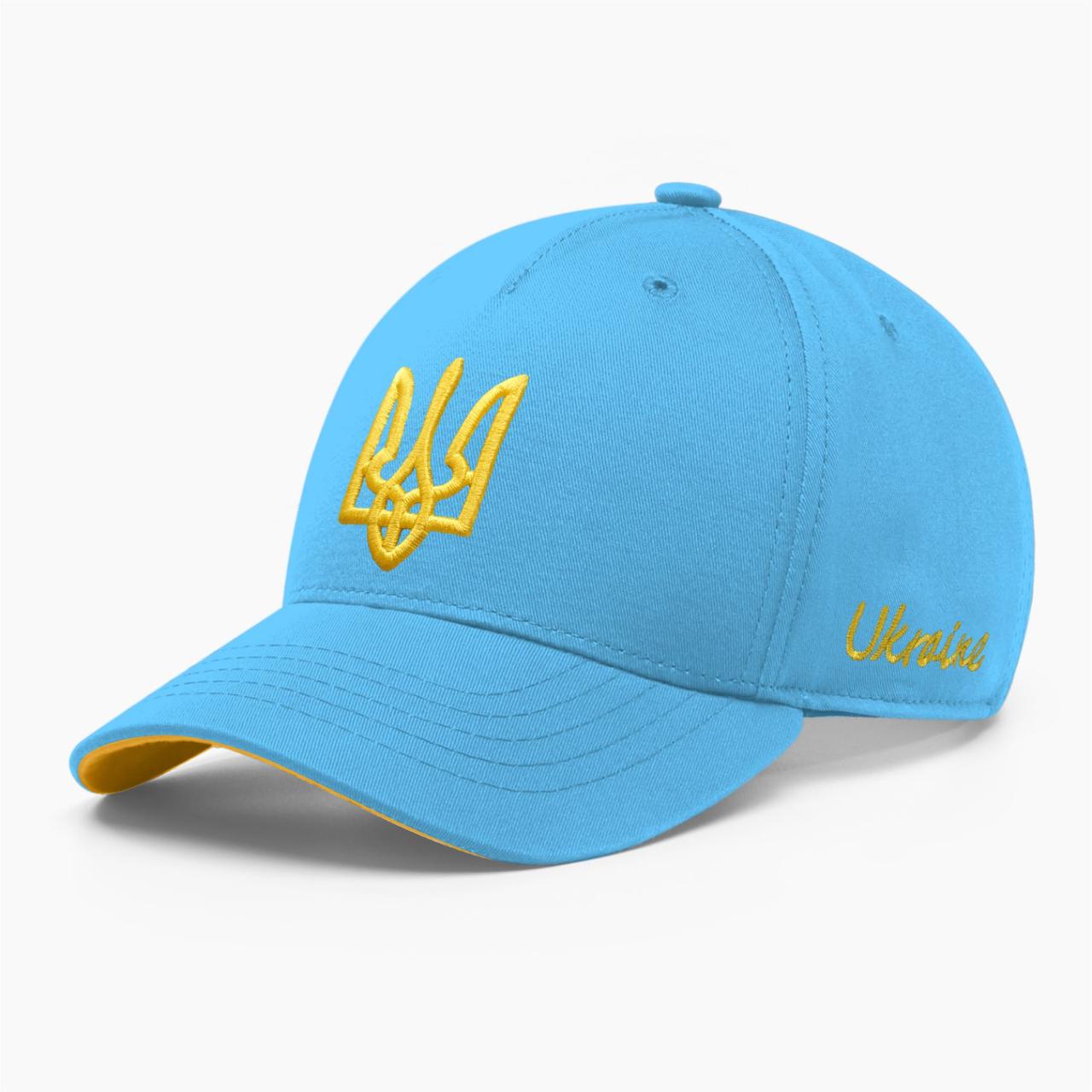 Кепка бейсболка чоловіча INAL з гербом України S / 53-54 Блакитний 217253