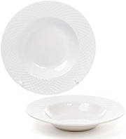 Набор 6 фарфоровых тарелок Emilia-Romagna Ø22см, порционные (сетка)