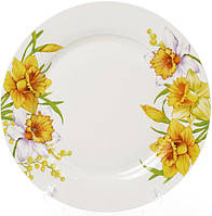 Набор 6 фарфоровых обеденных тарелок "Нарцисс" Ø27см