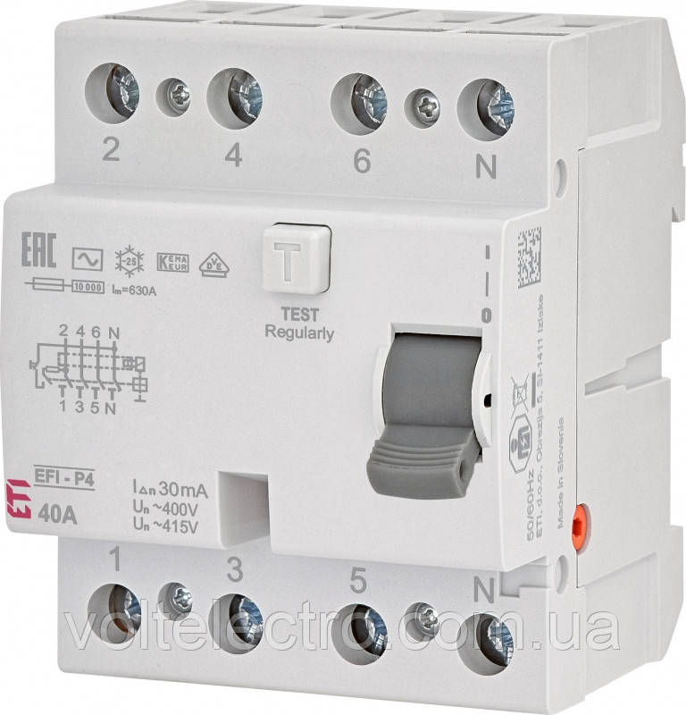 Диференціальне Реле (УЗО) EFI-4 AC 40/0.1