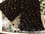 Жіночий хомут вісімкою подвійної в'язки TM Goliat, колір меланж чорний із жовтим, розмір 18*65, фото 2