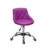Стул мастера Форо пурпурная экокожа FORO CH-Office на колесах, фото 3
