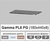 Полки стекло настенные навесные прямоугольные Commus PL6 PG (180х440х8мм)