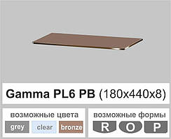 Скляні полиці настінні навісні прямокутні Commus PL6 PB (180х440х8мм)