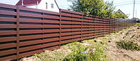Забор горизонтальный металлический двухстороннее заполнение Ранчо Oberig