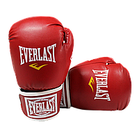 Боксерские перчатки для спарринга Everlast 10 унций винил (синие, красные) Красный