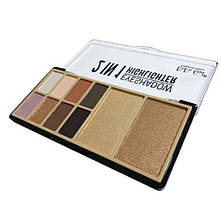 DoDo Girl 2in1 Eyeshadow Highlighter палетка для макіяжу 8 тіней + 2халайтера D4061/03 (уцінка!)